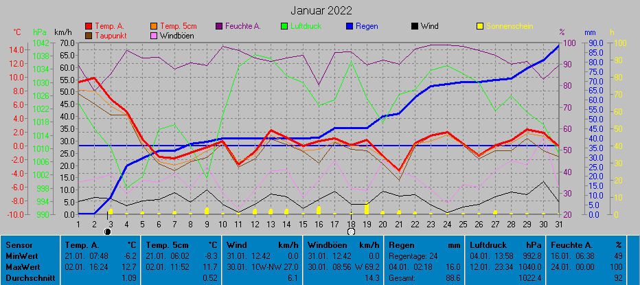 Grafik Monat Januar 2022